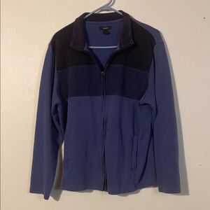 Alfani Blue Color block Zip Up Sweater